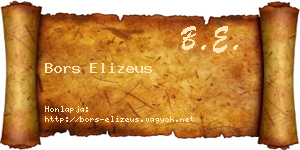 Bors Elizeus névjegykártya